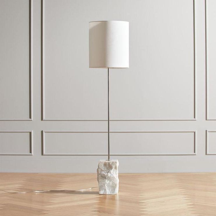 Marble Base Standing Lamps In Latest Raw Marble Base Nickel Floor Lamp (View 7 of 15)