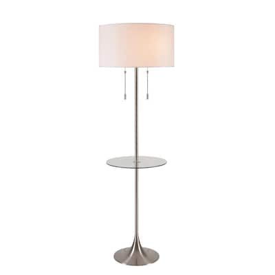 Metal Brushed Standing Lamps Intended For Famous Brushed Steel – Floor Lamps – Lamps – The Home Depot (View 14 of 15)