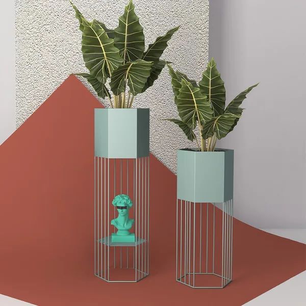 Metal Plant Stand Green Plant Pot Stand For Indoor In Small Pertaining To Most Recently Released Green Plant Stands (View 11 of 15)