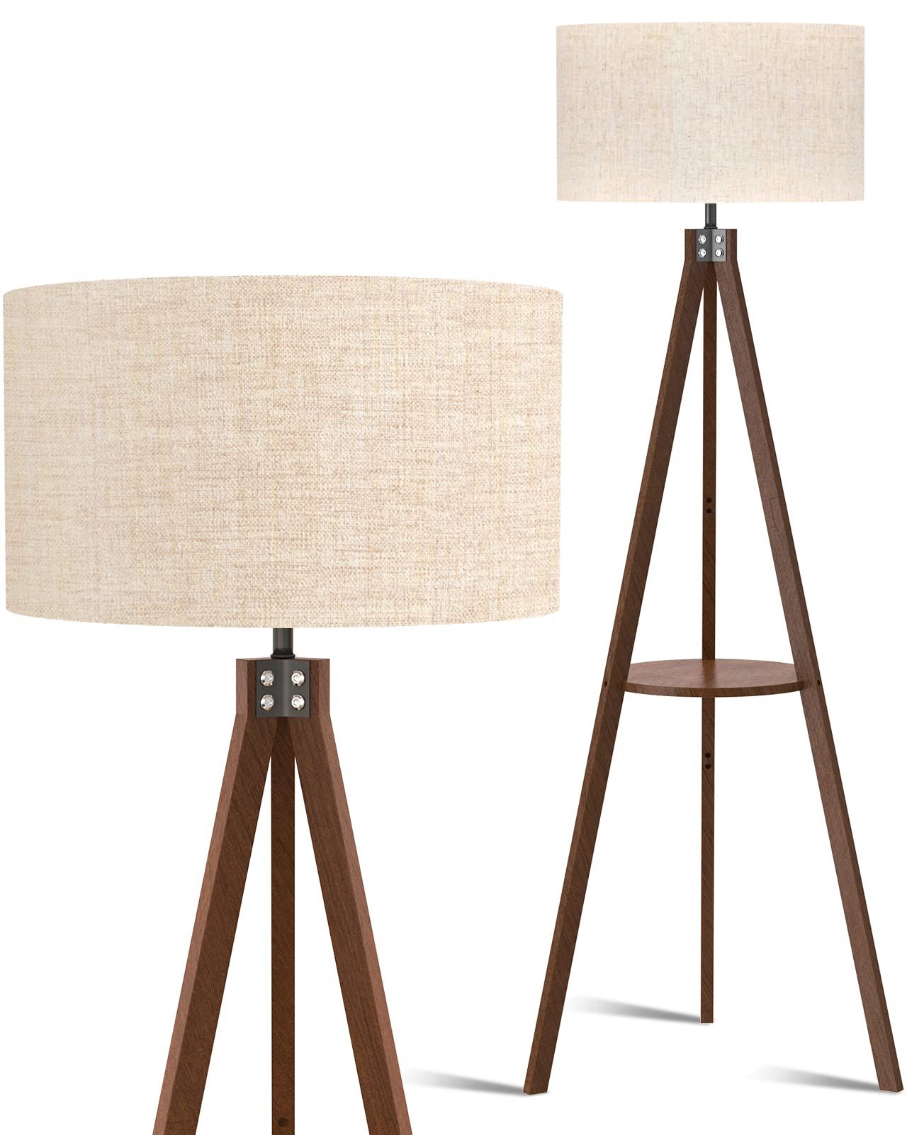 Mid Century Standing Lamps Regarding Widely Used Lepower Tripod Floor Lamp, Mid Century Standing Lamp With Shelf, Modern  Design Wood Floor Lamps For (View 6 of 15)