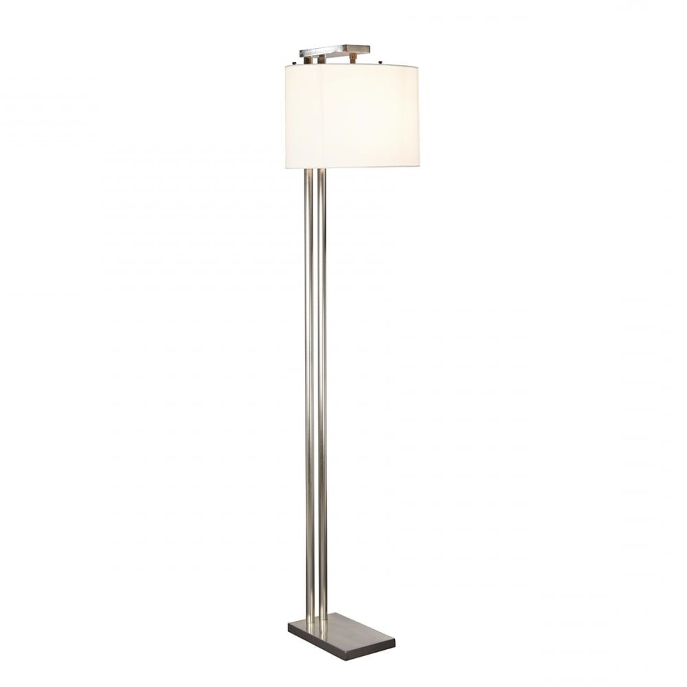 Modern Minimalist Design Floor Lamp In Brushed Nickel With White Shade Throughout Recent Brushed Nickel Standing Lamps (Photo 2 of 15)