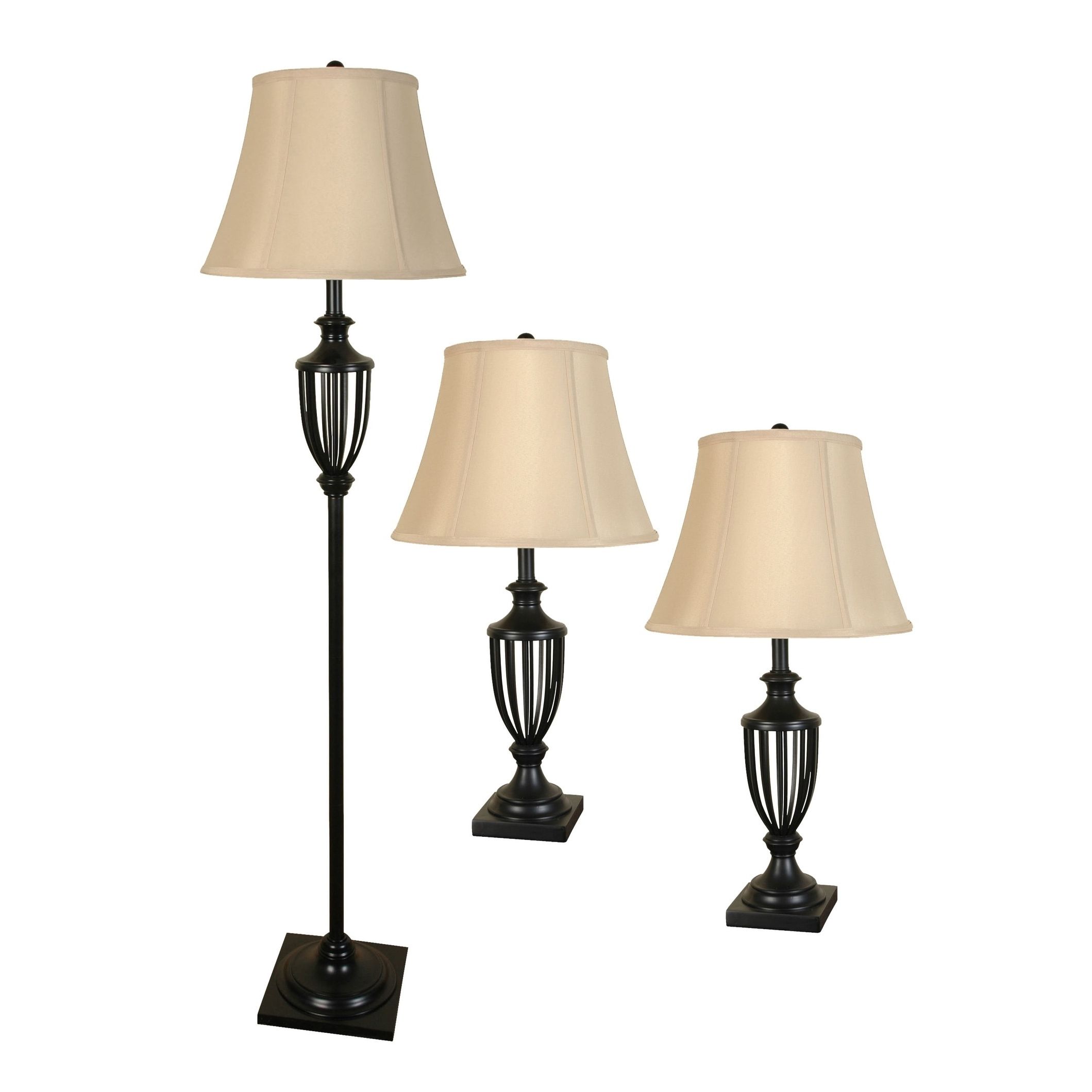 Most Current 3 Piece Setstanding Lamps Throughout Lamps Per Se Black Lamp Set (3 Piece) – On Sale – Overstock –  (View 14 of 15)