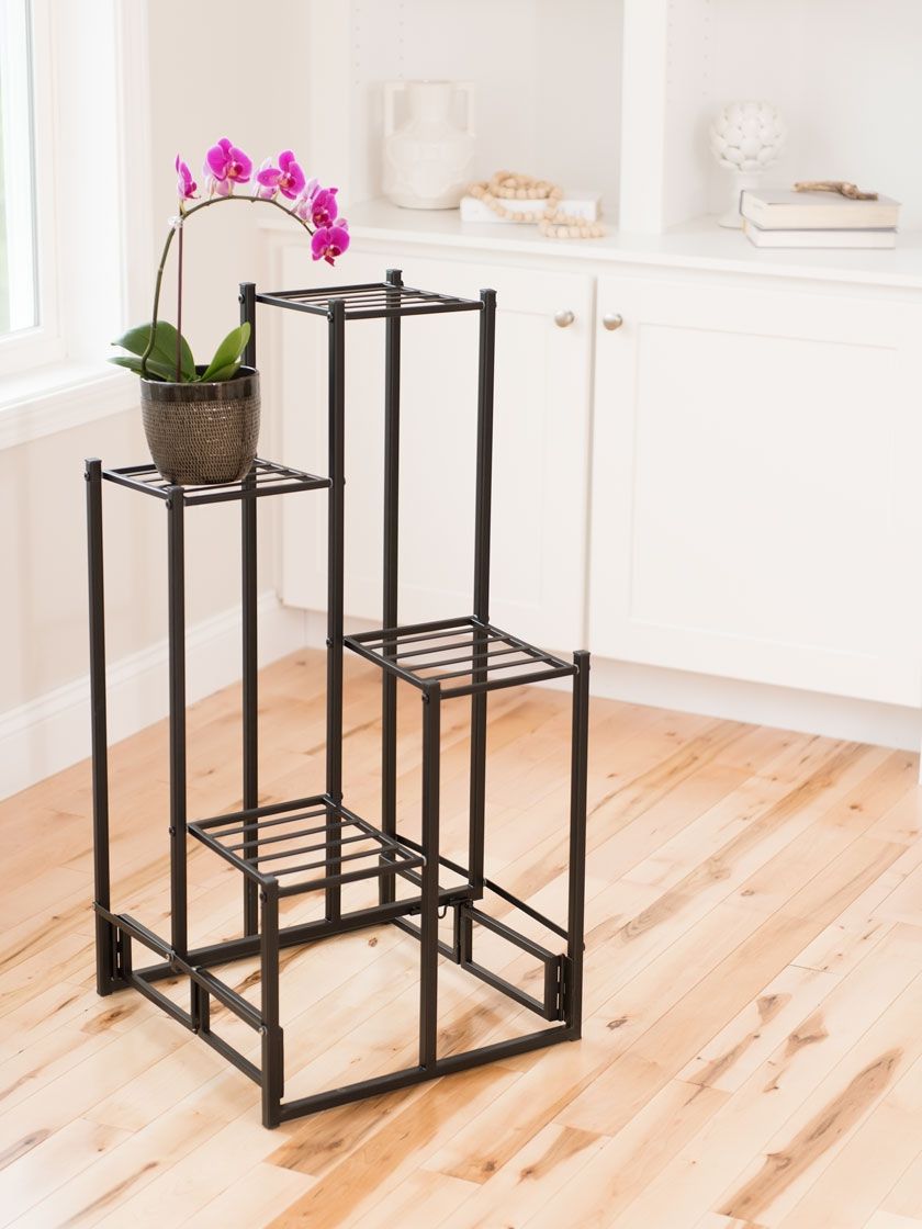 Most Current 4 Tier Plant Stands With 4 Tier Squares Foldable Plant Stand (View 7 of 15)