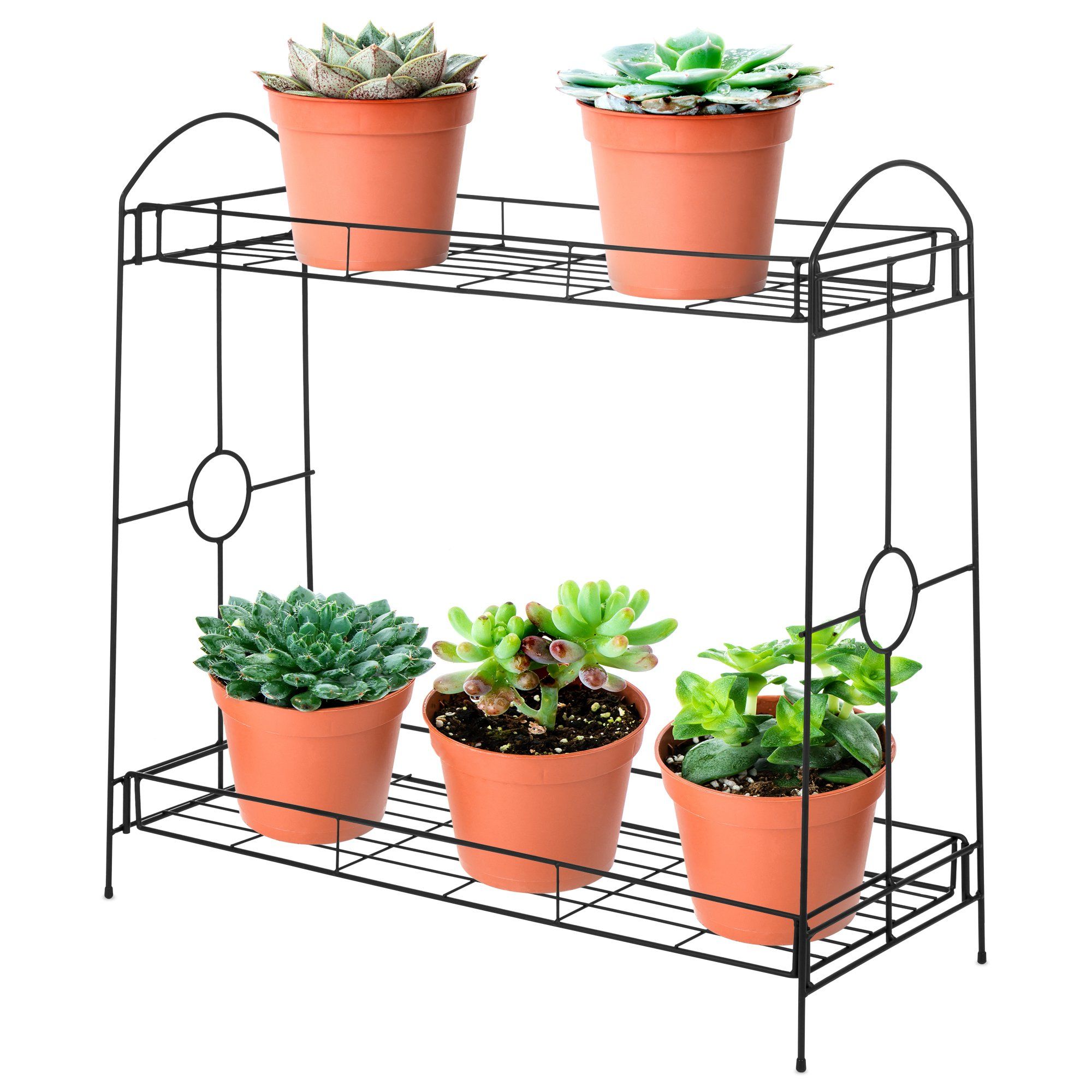 Most Current Amazon : Best Choice Products 32 Inch 2 Tier Indoor Outdoor Metal  Multipurpose Plant Stand, Decorative Flower Pot Display Shelf Tray For  Home, Backyard, Patio, Garden, Black : Patio, Lawn & Garden Pertaining To 32 Inch Plant Stands (View 3 of 15)