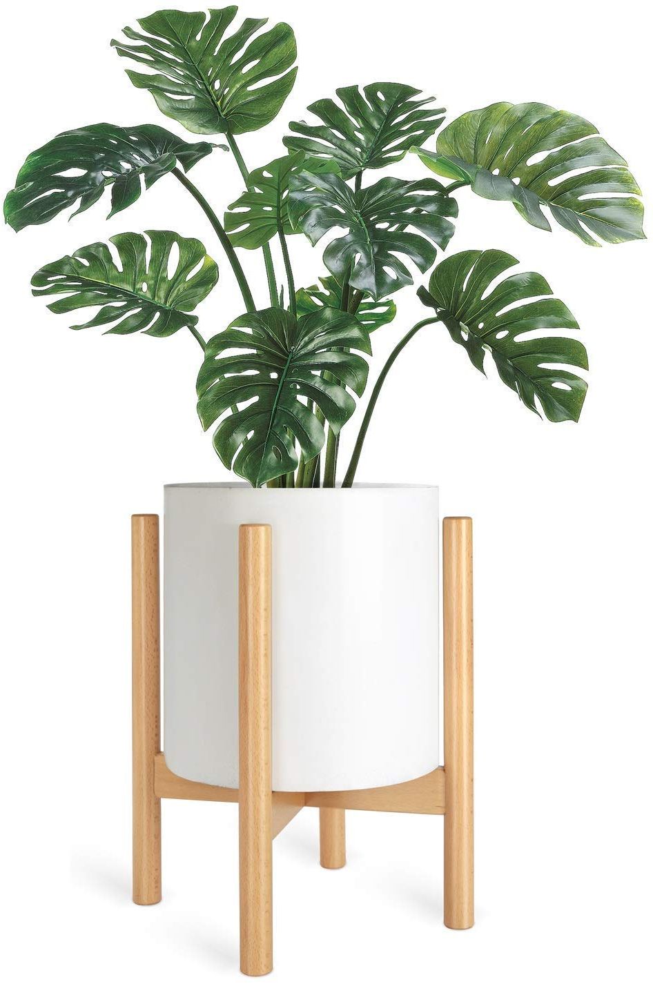 Most Current Mkono Plant Stand Mid Century Wood Flower Pot Holder (plant Pot Not  Included) Modern Potted Stand Indoor Display Rack Rustic Decor, Up To 10  Inch Planter, Natural Throughout 10 Inch Plant Stands (View 6 of 15)