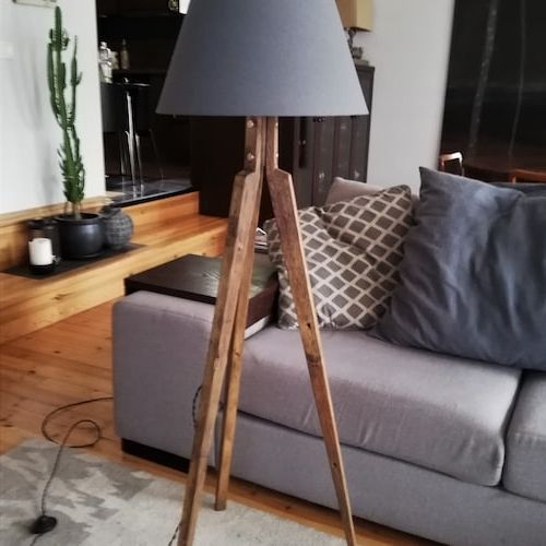 Most Current Tripod Floor Lamp Base / Wood Floor Lamp Base / Antique Wood – Etsy Israel Within Wood Tripod Standing Lamps (View 12 of 15)