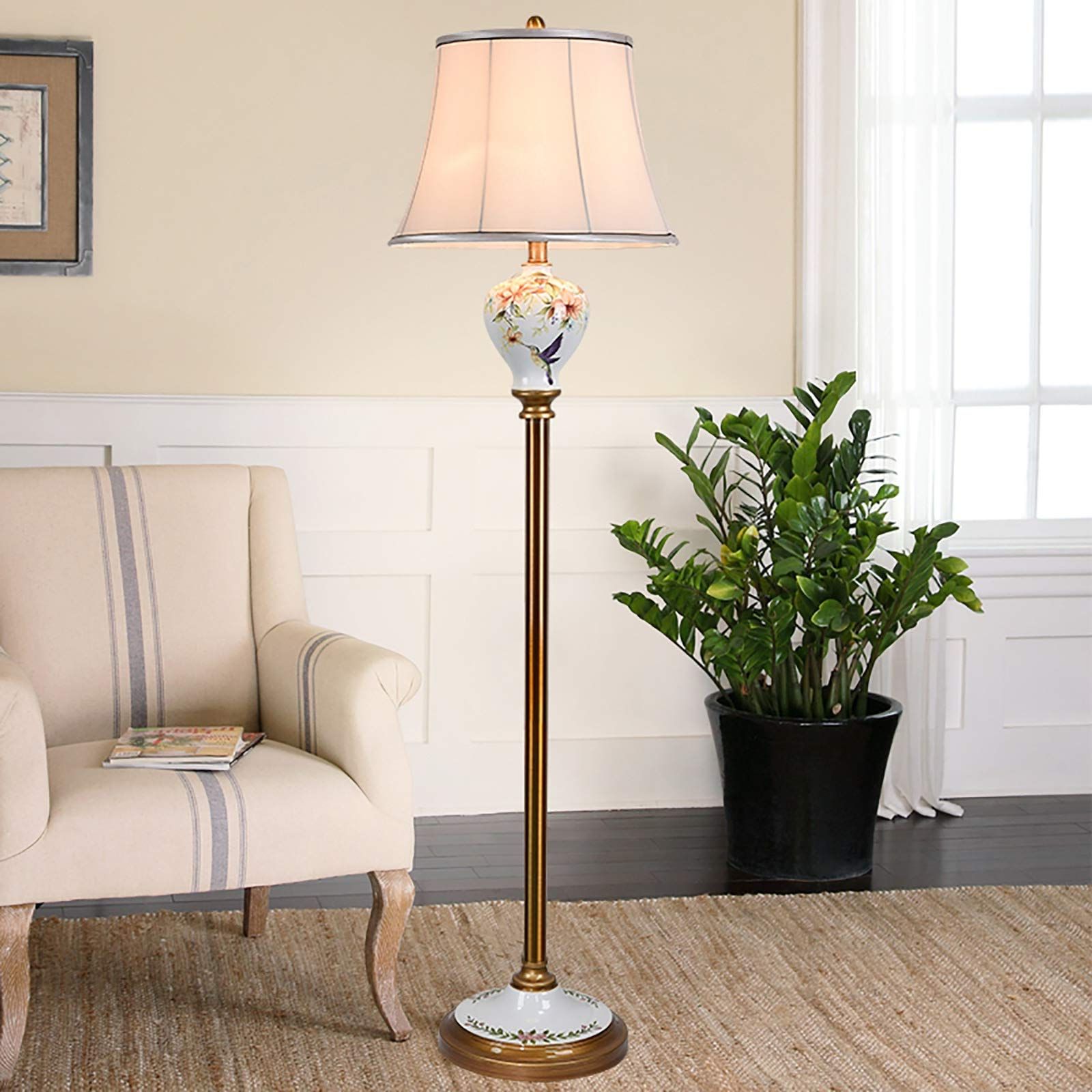 Most Popular Traditional Standing Lamps For Traditional Floor Lamp, Floor Light With Ceramic Hand Painted Center  Pillar,  (View 2 of 15)