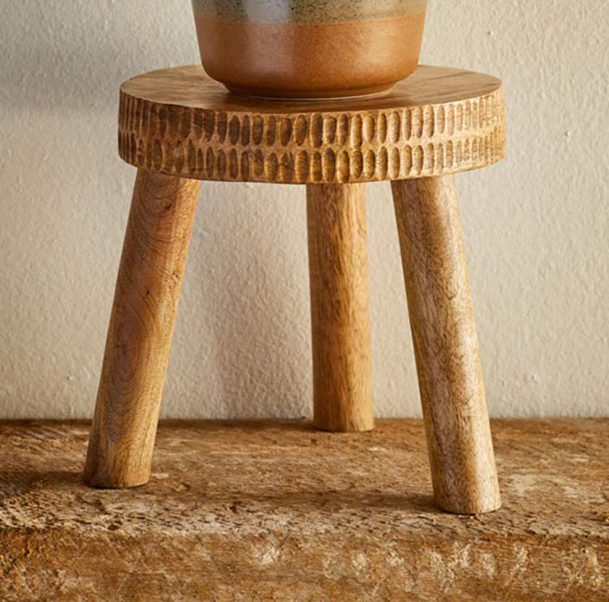 Most Recent Carved Plant Stands Intended For Hand Carved Mango Wood Plant Stand From India – Etsy Ireland (View 6 of 15)