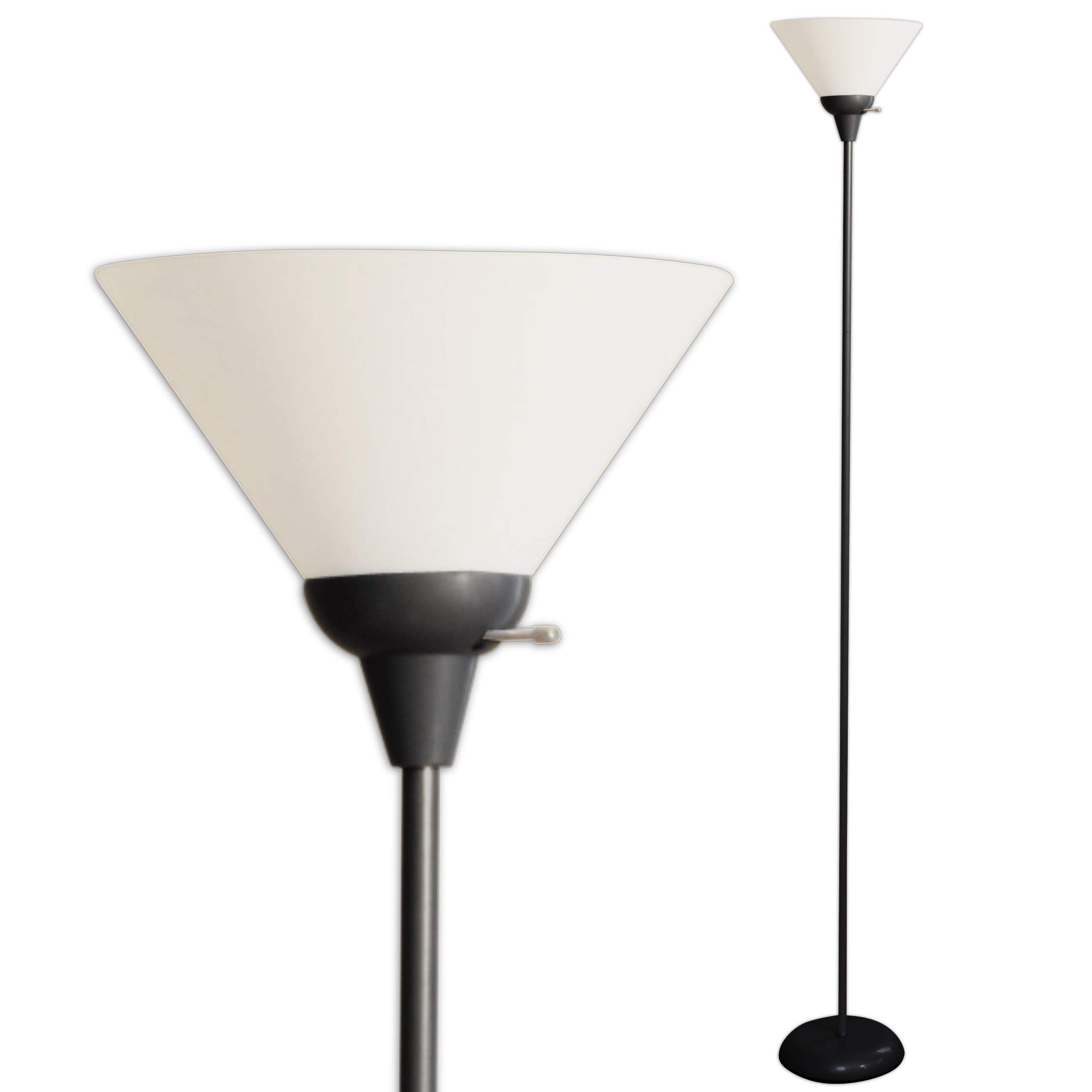 Most Recent Cone Standing Lamps In Lightaccents Black Metal Floor Lamp With Opal White Cone Shade (View 3 of 15)