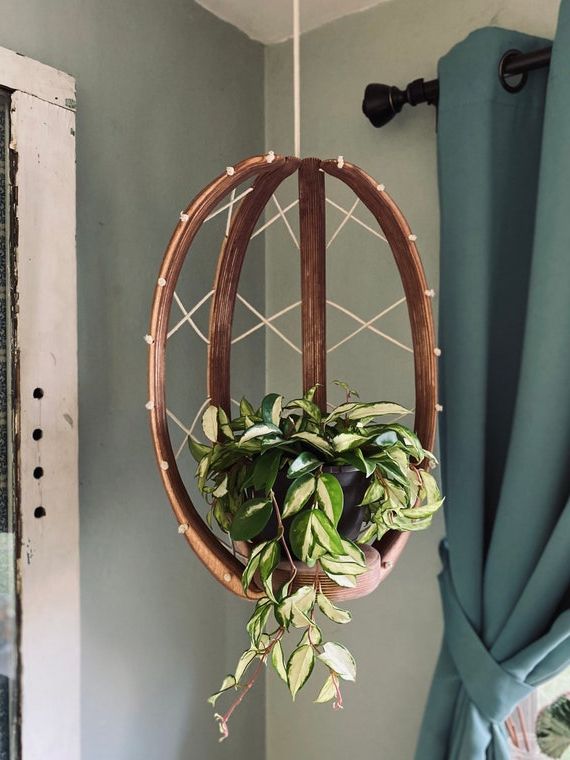 Most Recent Eggshell Plant Stands Inside Eggshell Plant Hanger Plant Stand Wood Plant Hanger Indoor – Etsy (View 7 of 15)