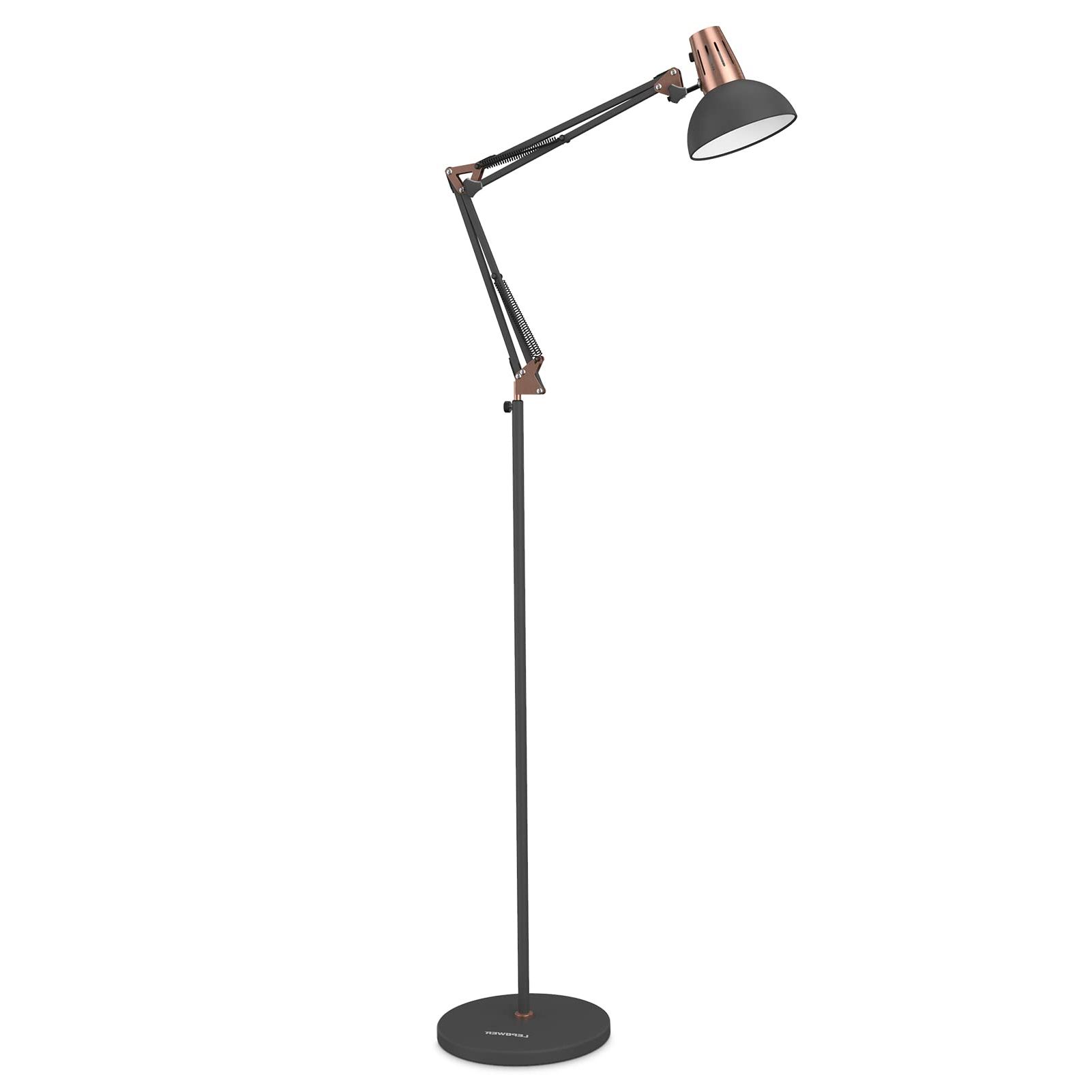 Most Recent Metal Standing Lamps Pertaining To Lepower Metal Floor Lamp, Adjustable Architect Swing Arm Standing Lamp With  Heavy Duty Base, Eye Caring (View 3 of 15)