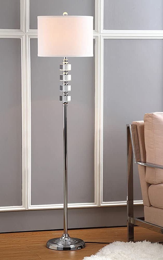 Most Recent Safavieh Lighting Collection Lombard Street Clear Crystal/ Chrome 60 Inch  Living Room Bedroom Home Office Standing Floor Lamp (led Bulb Included) Throughout Beeswax Finish Standing Lamps (View 3 of 15)