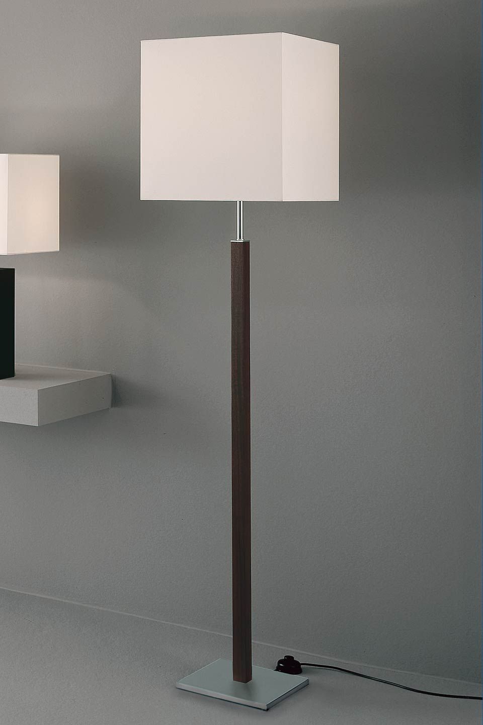Most Recent Walnut Standing Lamps Inside Floor Lamp With Square Pedestal. Two Coordinated Lamps Available: Baulmann  Leuchten Luxury Lightings Made In Germany – Réf (View 5 of 15)