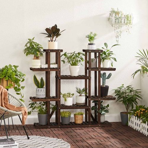 Most Recently Released Brown Plant Stands Throughout Plant Stand Rustic Dark Brown (View 6 of 15)