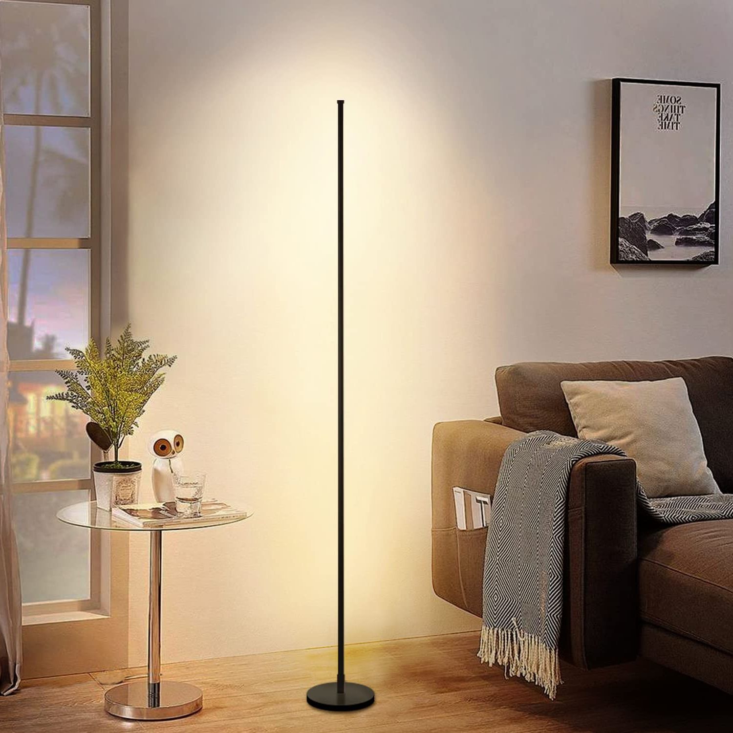 Most Recently Released Modern Standing Lamps Throughout Dengala Led Modern Floor Lamp – Metal Line Design Standing Corner Lamp With  Remote Controller – Dimmable Floor Lamps For Living Room Bedrooms,  2700k 6500k Lights For Indoor Decor Black (View 11 of 15)
