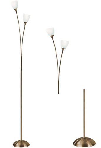 Most Recently Released Nottingham Standard Floor Lamp Shade Frosted Glass Antique Brass  H170cmxw42cm (View 11 of 15)