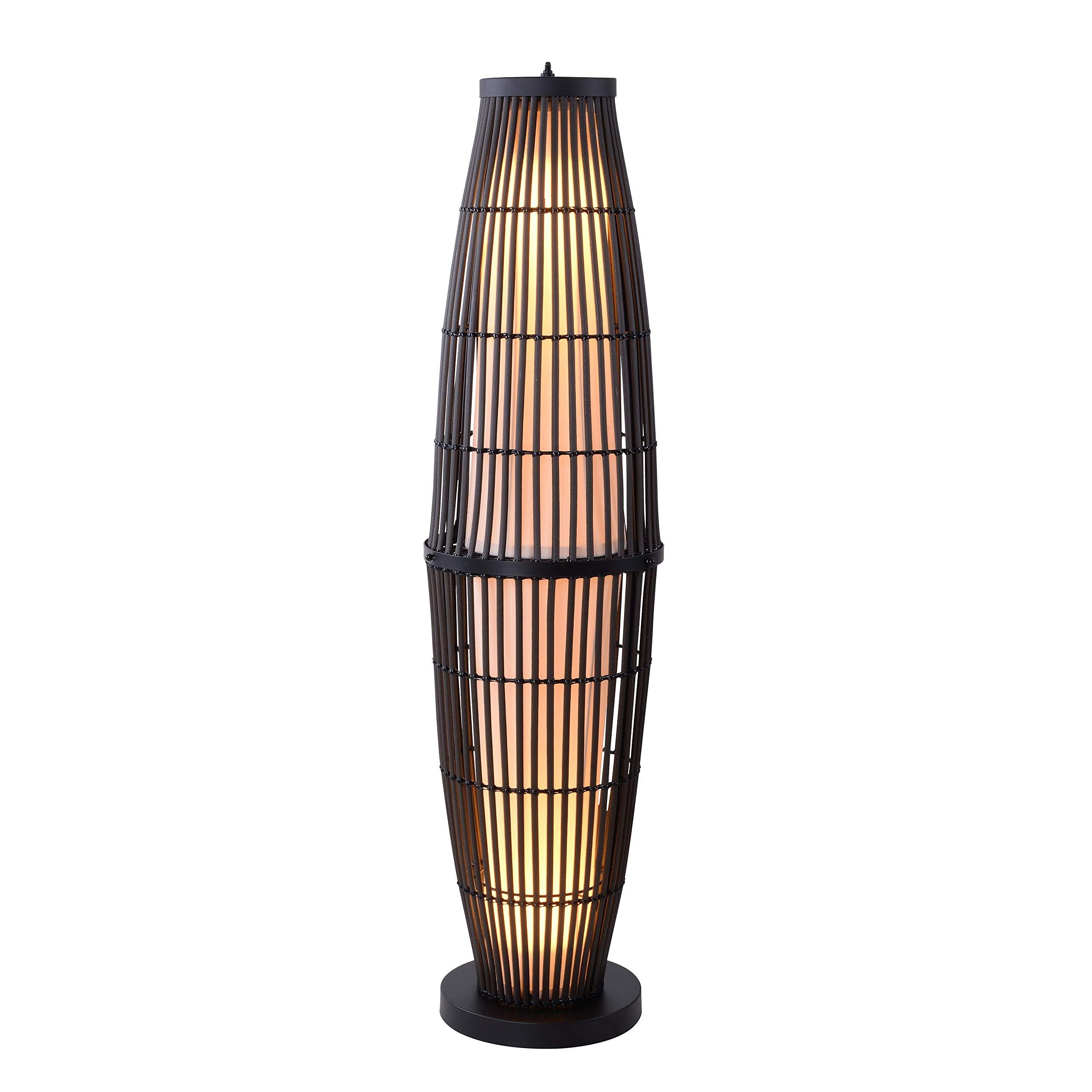 Most Recently Released Rattan Standing Lamps Within Amazon: Kenroy Home 32248rat Biscayne Floor Lamps, Small, Rattan With  Black Accents : Everything Else (View 3 of 15)