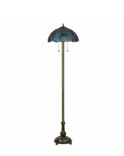 Most Up To Date Blue Standing Lamps Pertaining To Tiffany Style Stained Glass Vintage Royal Blue Floor Lamp 16” Shade New (View 12 of 15)