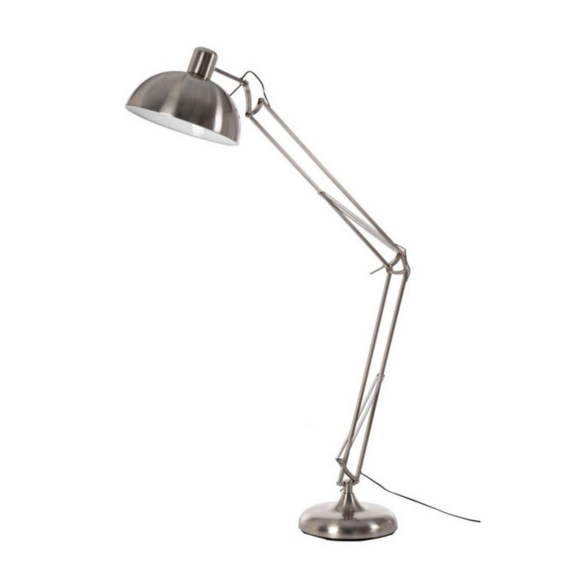 Most Up To Date Silver Steel Standing Lamps Inside Big Satin Finished Steel Floor Lamp H180 – 34x60x180h (View 1 of 15)