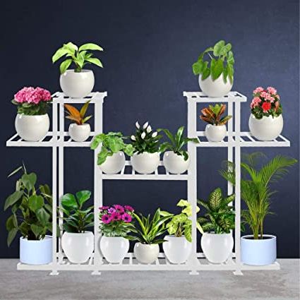 Newest Trustbasket Aster Planter Stand (white) – Multiple Pot Stand  Indoor/outdoor, Multipurpose Stand, Racks, Planter Stand : Amazon (View 12 of 15)