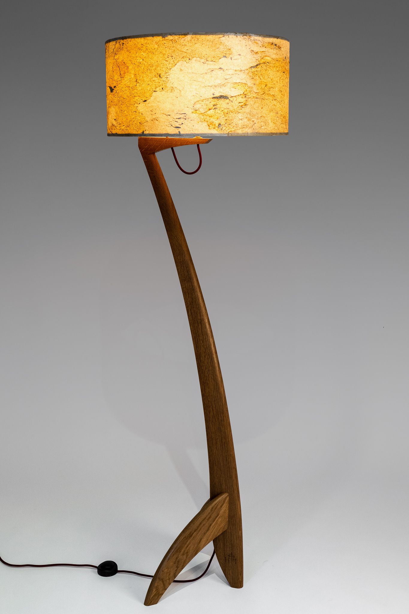 Oak Standing Lamps Intended For Famous Heron Lamp Fumed Oak – Peter Hall & Son – Made In Cumbria (View 6 of 15)