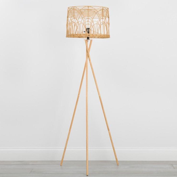 Opalhouse Woven Natural Rattan Tripod Floor Lamp Pertaining To Popular Natural Woven Standing Lamps (View 2 of 15)