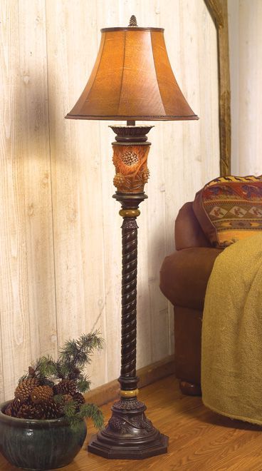Pine Wood Standing Lamps Pertaining To Popular Pine Cone Glow Floor Lamp (View 9 of 15)