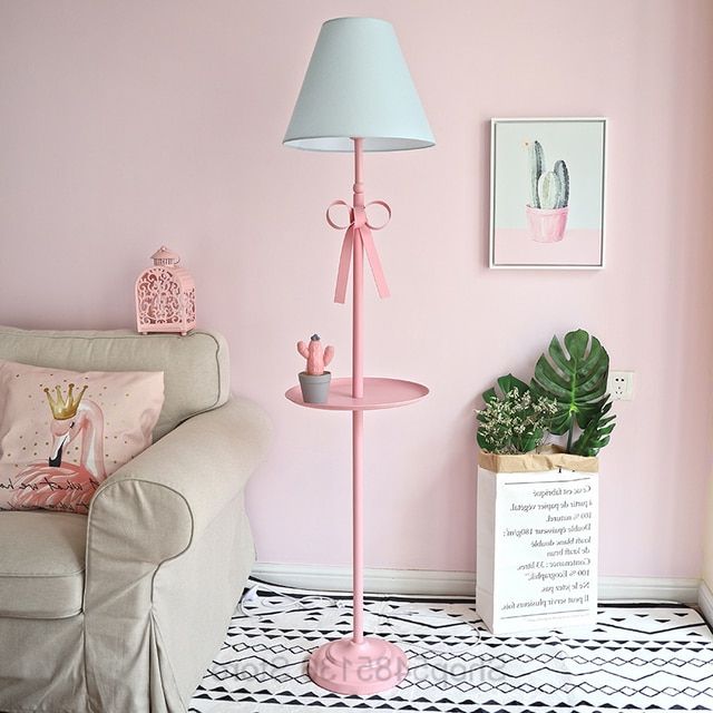 Pink Standing Lamps Inside Most Current Modern Bow Knot Pink Floor Lamp Stand Simple Standing Lamps For Living Room  Girls Princess Bedroom Led Tall Floor Light Fixtures – Floor Lamps –  Aliexpress (View 5 of 15)