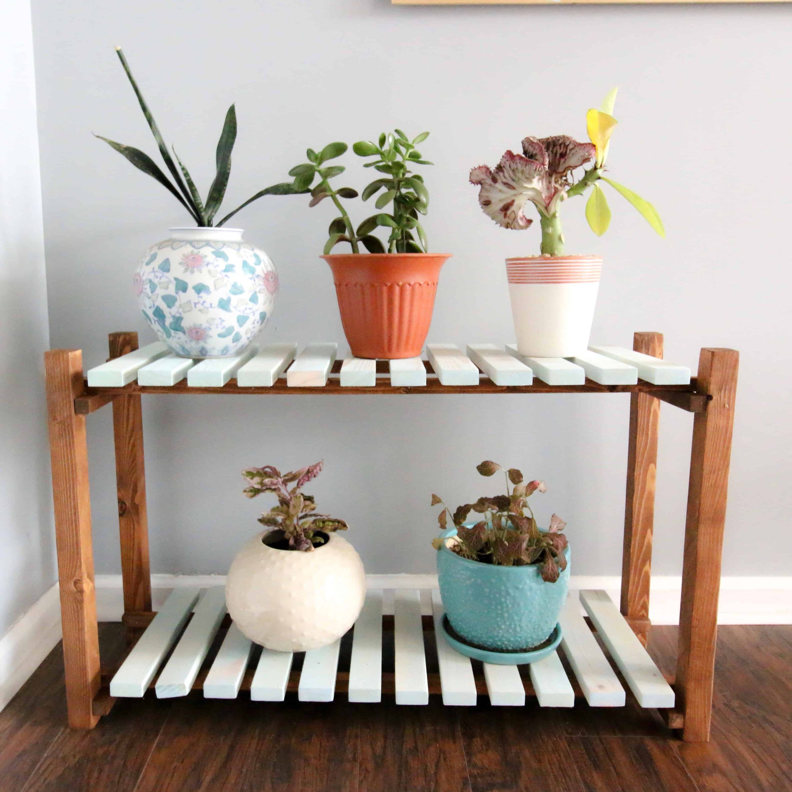 Plant Stands With Table With Most Current Slatted Plant Stand (View 9 of 15)