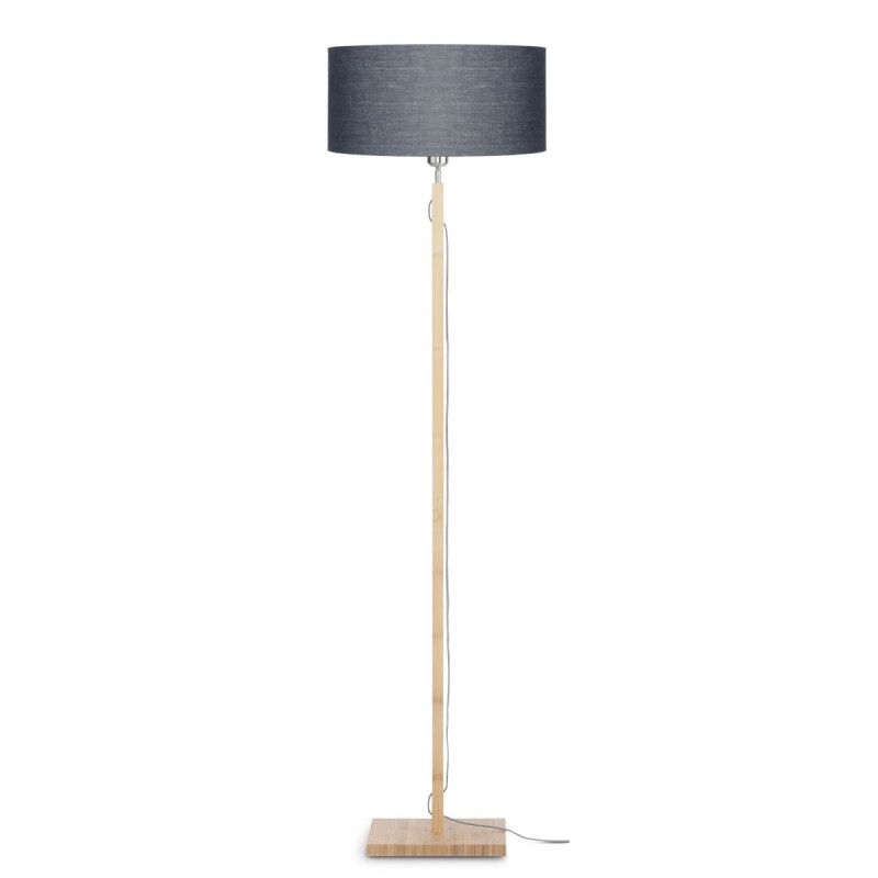 Popular Fuji Bamboo Standing Lamp And Eco Friendly Linen Lampshade (natural, Dark  Grey) Throughout Charcoal Grey Standing Lamps (View 1 of 15)