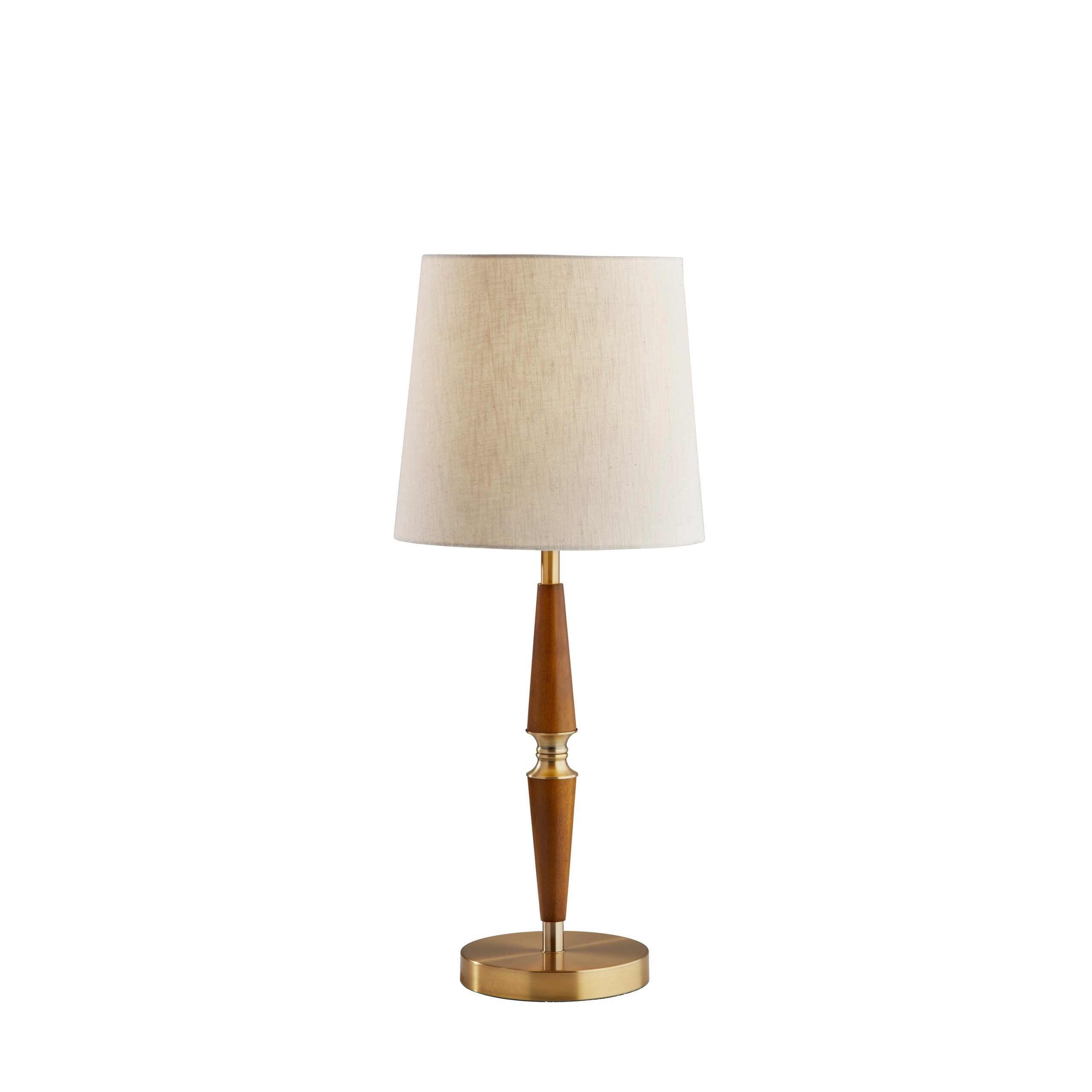 Popular Rubberwood Standing Lamps For Adesso Weston Walnut Rubberwood Table Lamp – On Sale – Overstock –  (View 11 of 15)