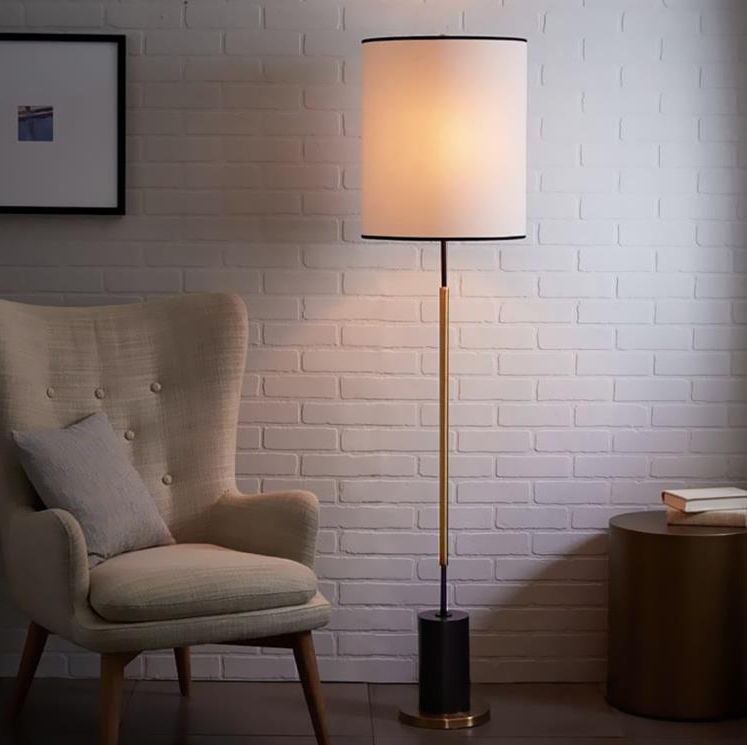 Popular Wacuman Mid Century Modern Textured Fabric Shade Floor Lamp – Light Atelier With Textured Linen Standing Lamps (View 6 of 15)