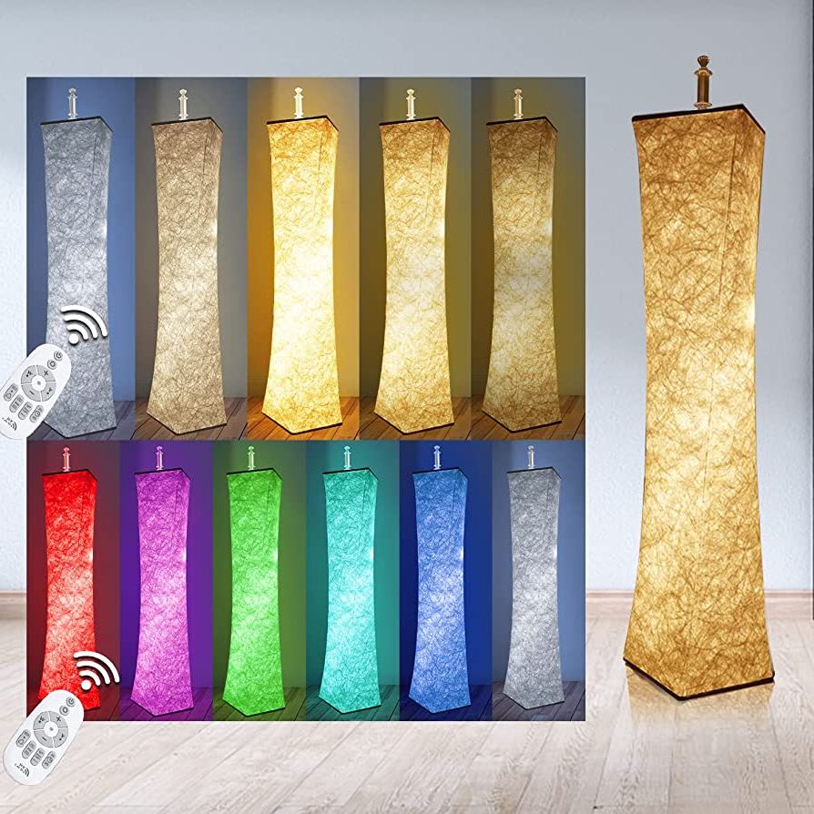 Preferred 62 Inch Standing Lamps Regarding Amazon: Floor Lamp For Bedroom, 62 Inch Square Rgb Color Changing Standing  Lamp, Dimmable Multicolored Strip Lamp With Fabric Shade, Modern Tall Lamp  With Remote Control For Party, Festival, Hotel, Kids Room : (View 2 of 15)