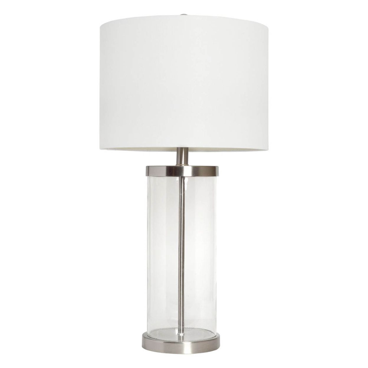 Preferred Glass Satin Nickel Standing Lamps In Elegant Designs Modern Enclosed Glass Table Lamp – Brushed Nickel –  Walmart (View 11 of 15)