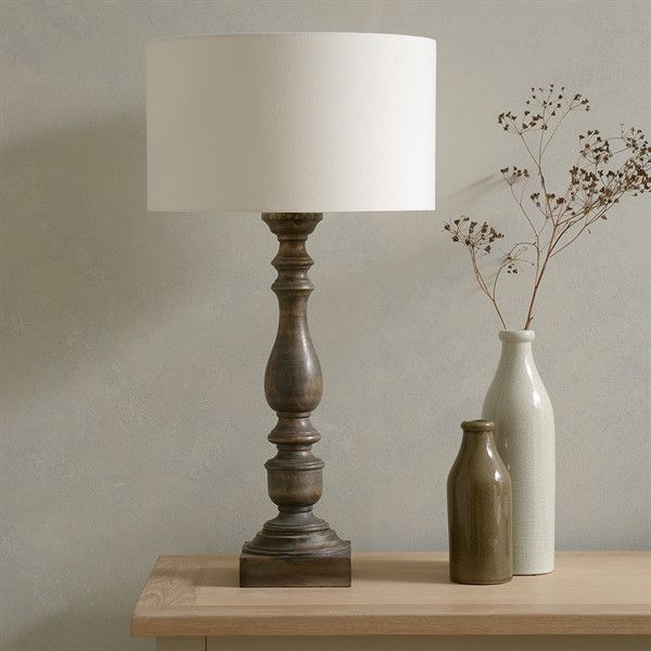 Preferred Mango Wood Standing Lamps Within Elwyn Mango Wood Table Lamp – Grey Wash – The Cotswold Company (View 7 of 15)