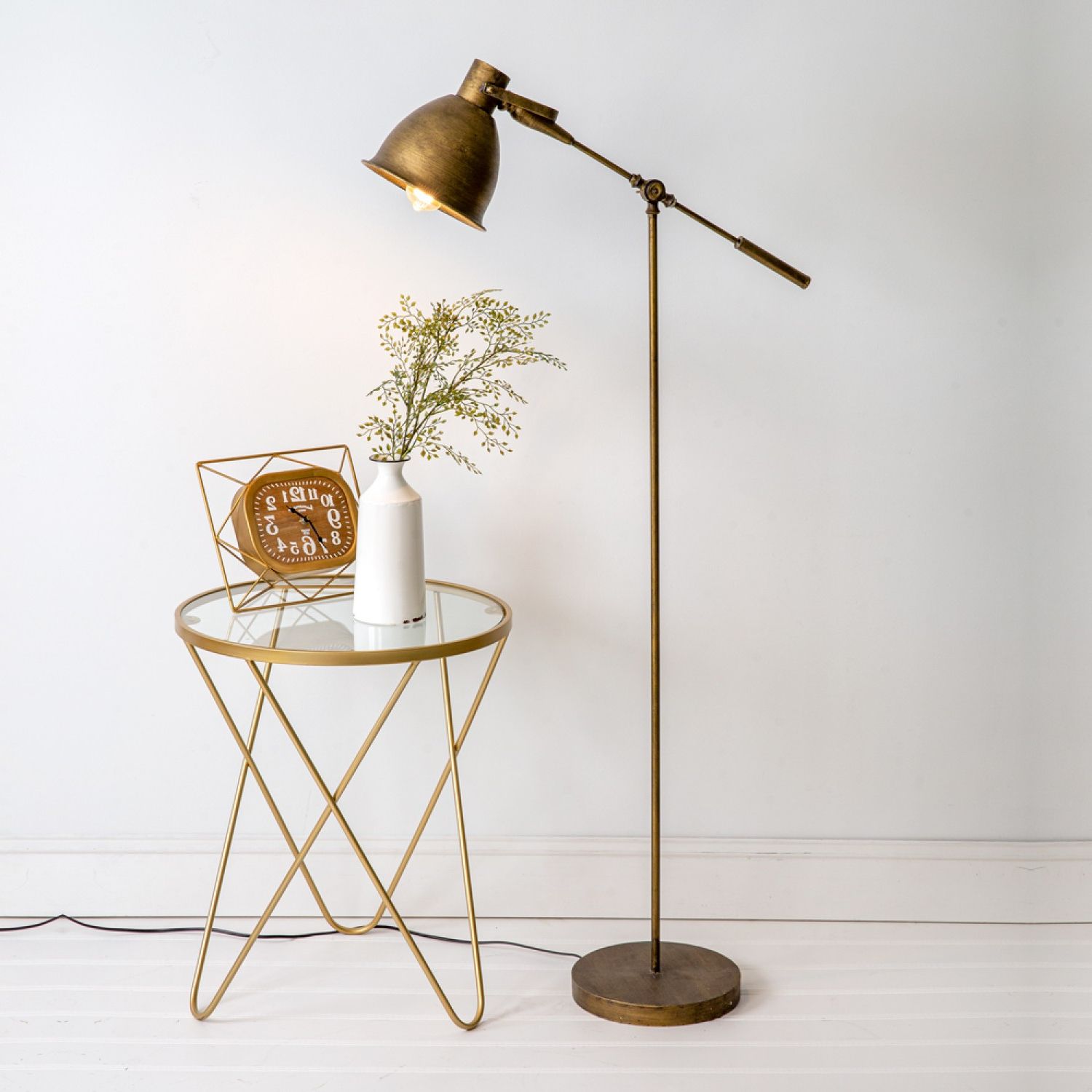 Preferred Vintage Farmhouse Antique Brass Floor Lamp Pertaining To Antique Brass Standing Lamps (View 3 of 15)
