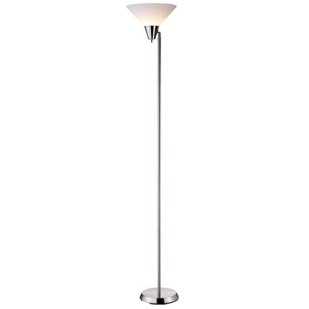 Recent Glass Satin Nickel Standing Lamps With Adesso Swivel 71.5 In (View 5 of 15)