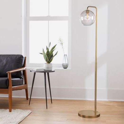Recent Sculptural Glass Globe Floor Lamp (58") – Clear For Globe Standing Lamps (View 8 of 15)