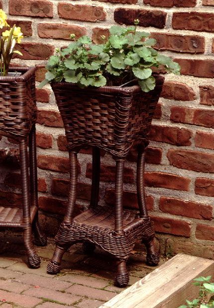 Resin Wicker Plant Stand Square With Galvanize Tin Throughout Most Up To Date Resin Plant Stands (View 10 of 15)