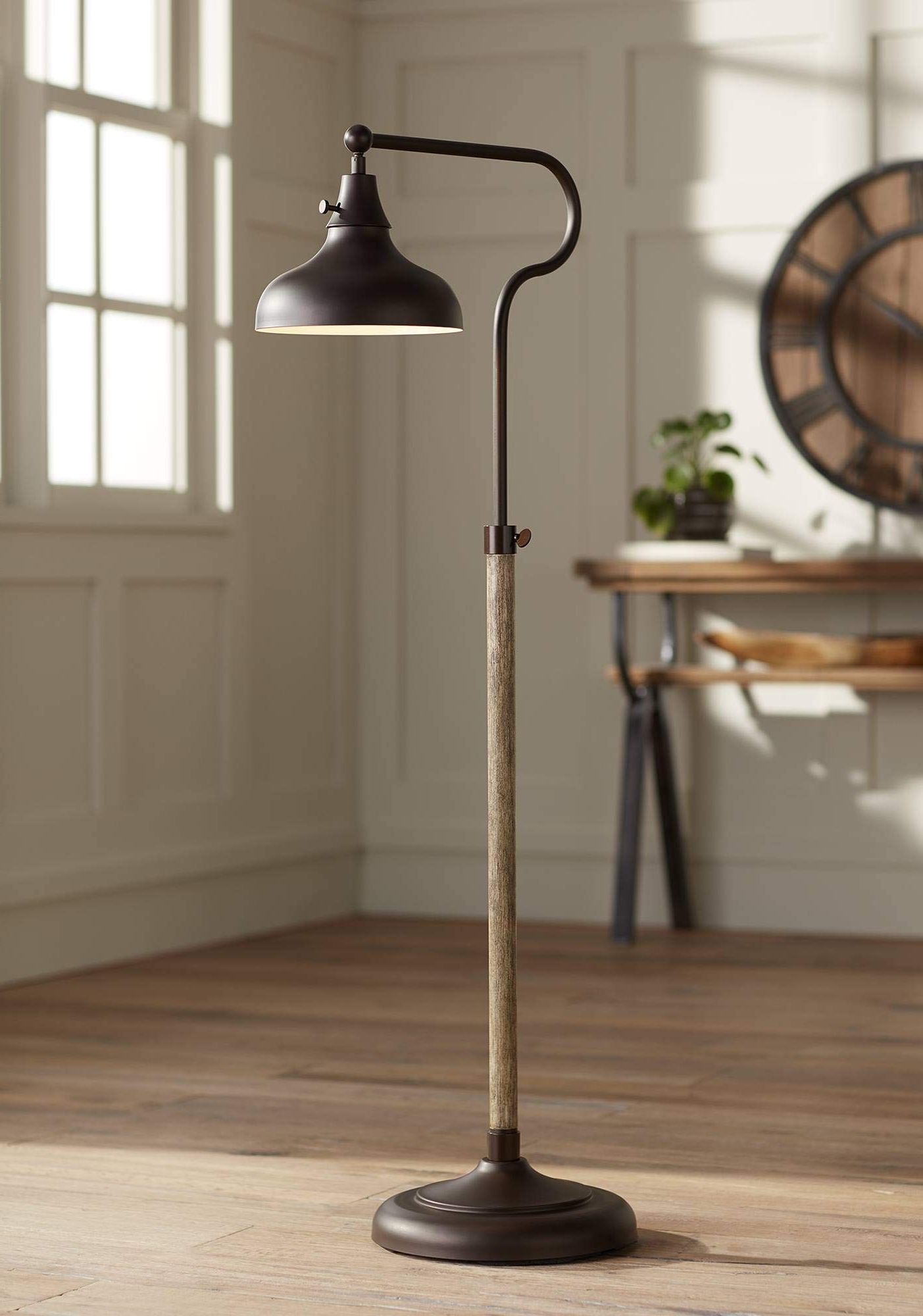 Rustic Standing Lamps In Well Liked Franklin Iron Works Ferris Industrial Rustic Farmhouse Adjustable Pharmacy Floor  Lamp Downbridge 57" Tall Bronze Faux (View 5 of 15)