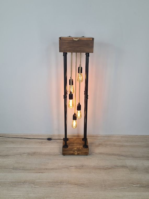 Rustic Standing Lamps Pertaining To Latest Rustic Farmhouse Industrial Floor Lamp Rustic Home Decor – Etsy Israel (View 13 of 15)
