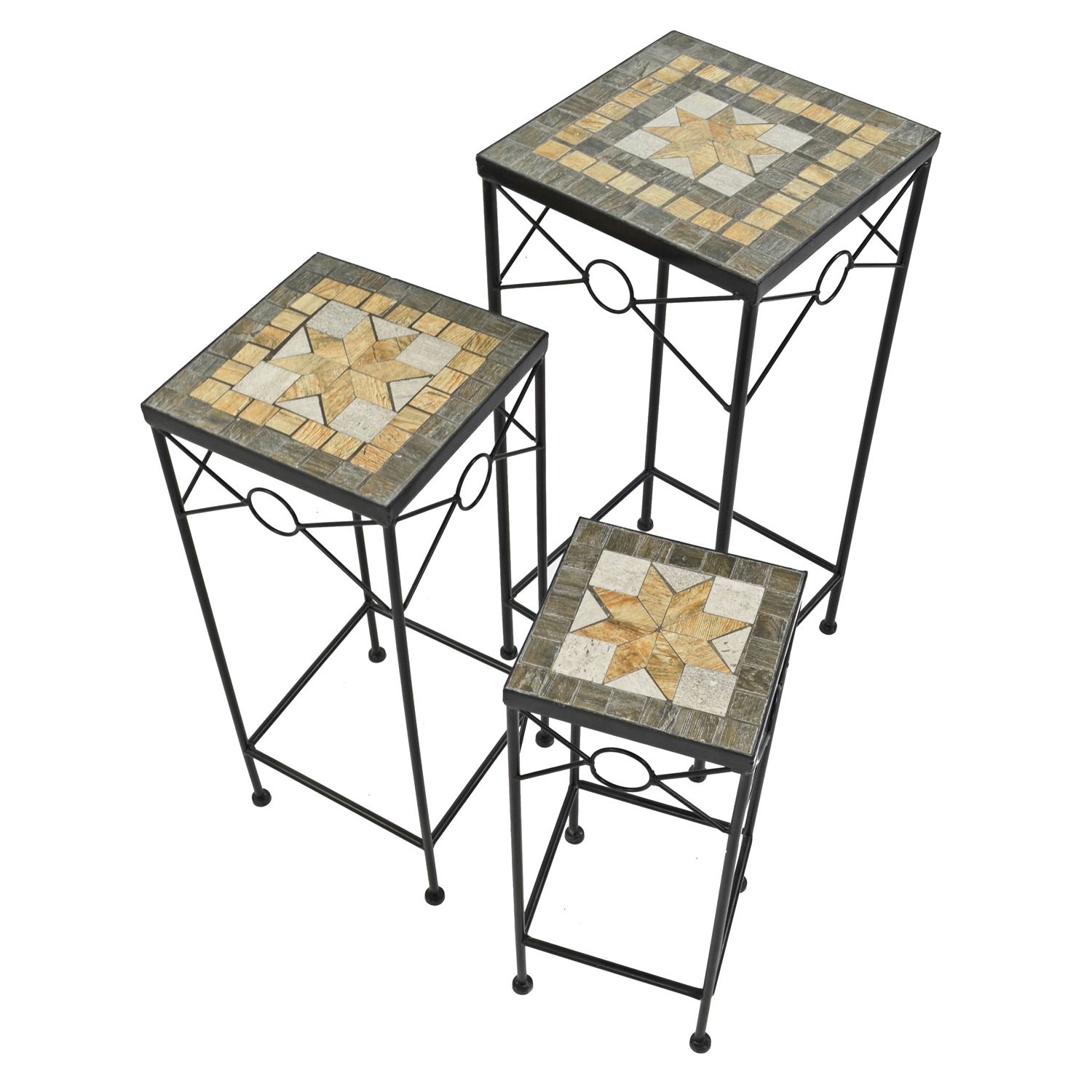 Set Of 3 Tall Square Plant Stands – Brava – Europa Leisure (uk) In 2019 Square Plant Stands (View 15 of 15)