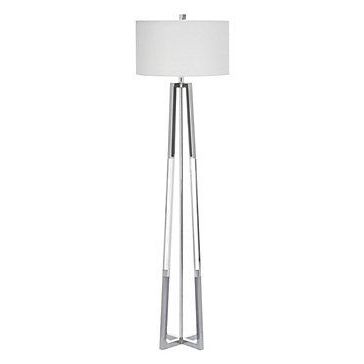 Silver Floor Lamp, Crystal Floor Lamp, Lamp Intended For Most Up To Date Silver Standing Lamps (View 15 of 15)