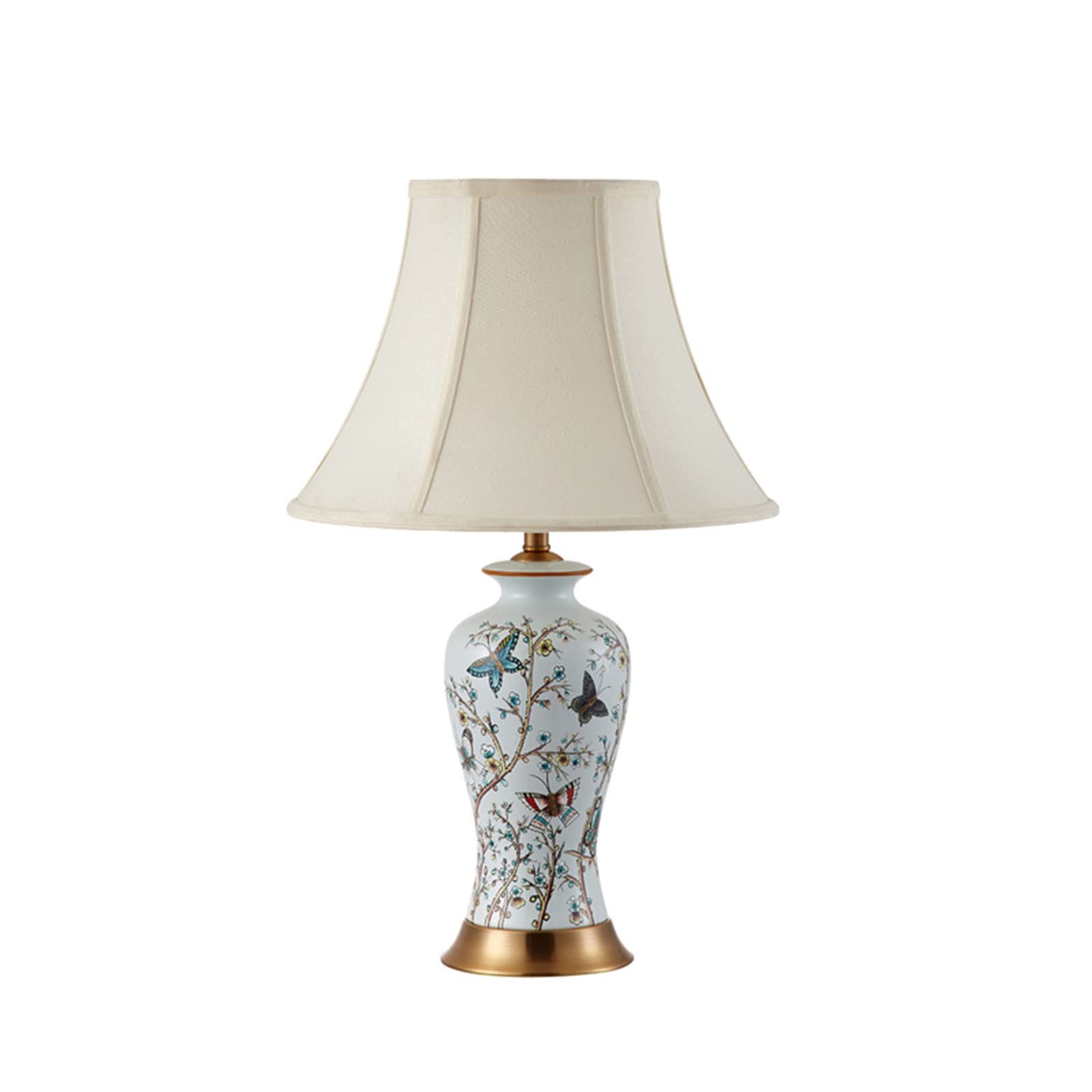 Taerau White Ceramic Table Lamps, Office Living Room Painted Pattern Golden  Carved Base Table Lamps 5736cm(size:5736cm) Inside Most Current Carved Pattern Standing Lamps (View 7 of 15)