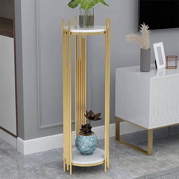 Tall Plant Stands With Most Popular 900mm Tall Metal 2 Tiered Plant Stand Modern Corner Plant Stand  Indoor Homary (View 12 of 15)