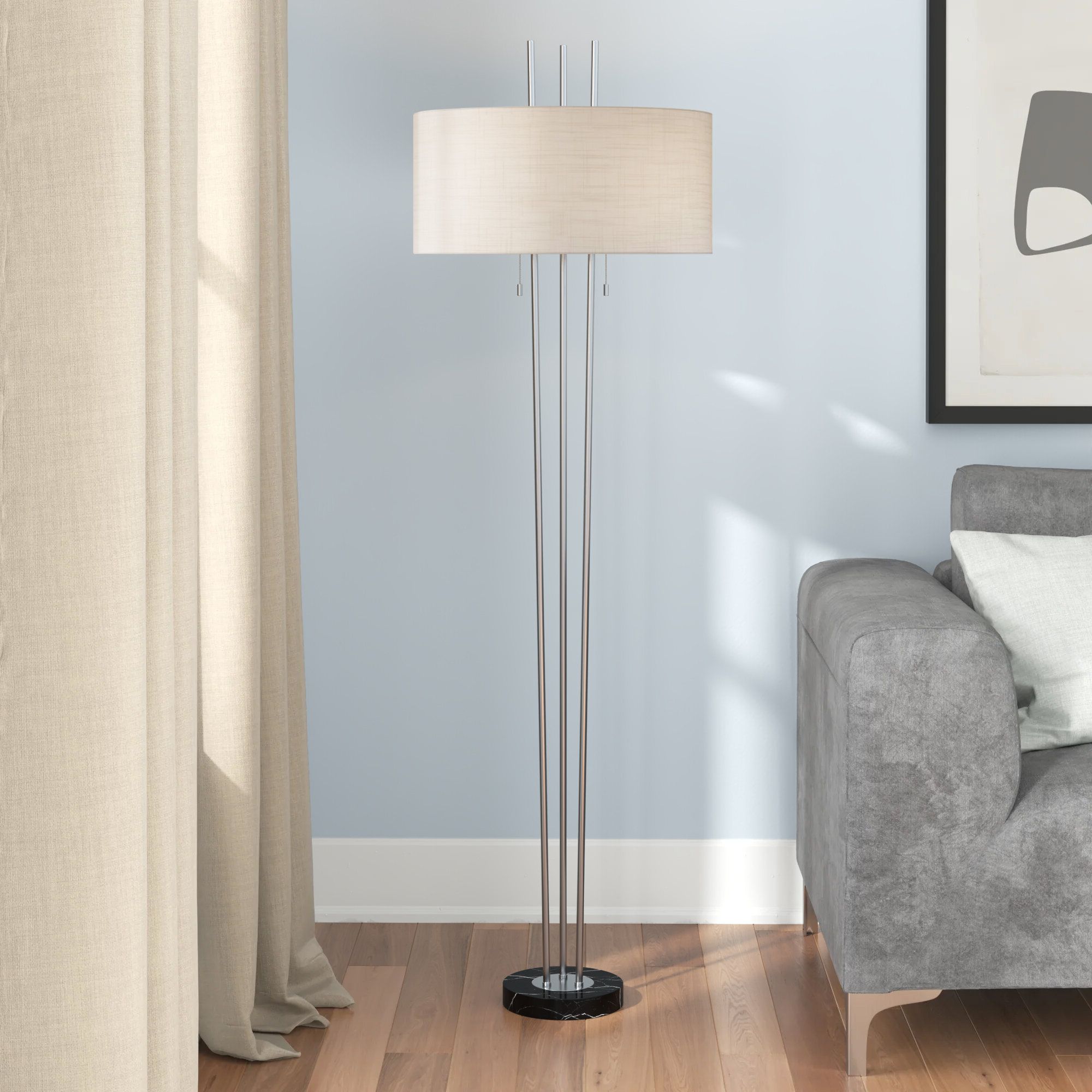 Textured Fabric Standing Lamps With 2019 Wade Logan® Genera 71" Floor Lamp & Reviews (View 6 of 15)