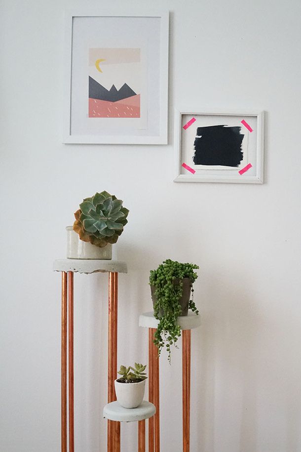 Transformed :: Concrete + Copper Plant Stand – Camille Styles With Regard To Well Liked Cement Plant Stands (View 5 of 15)