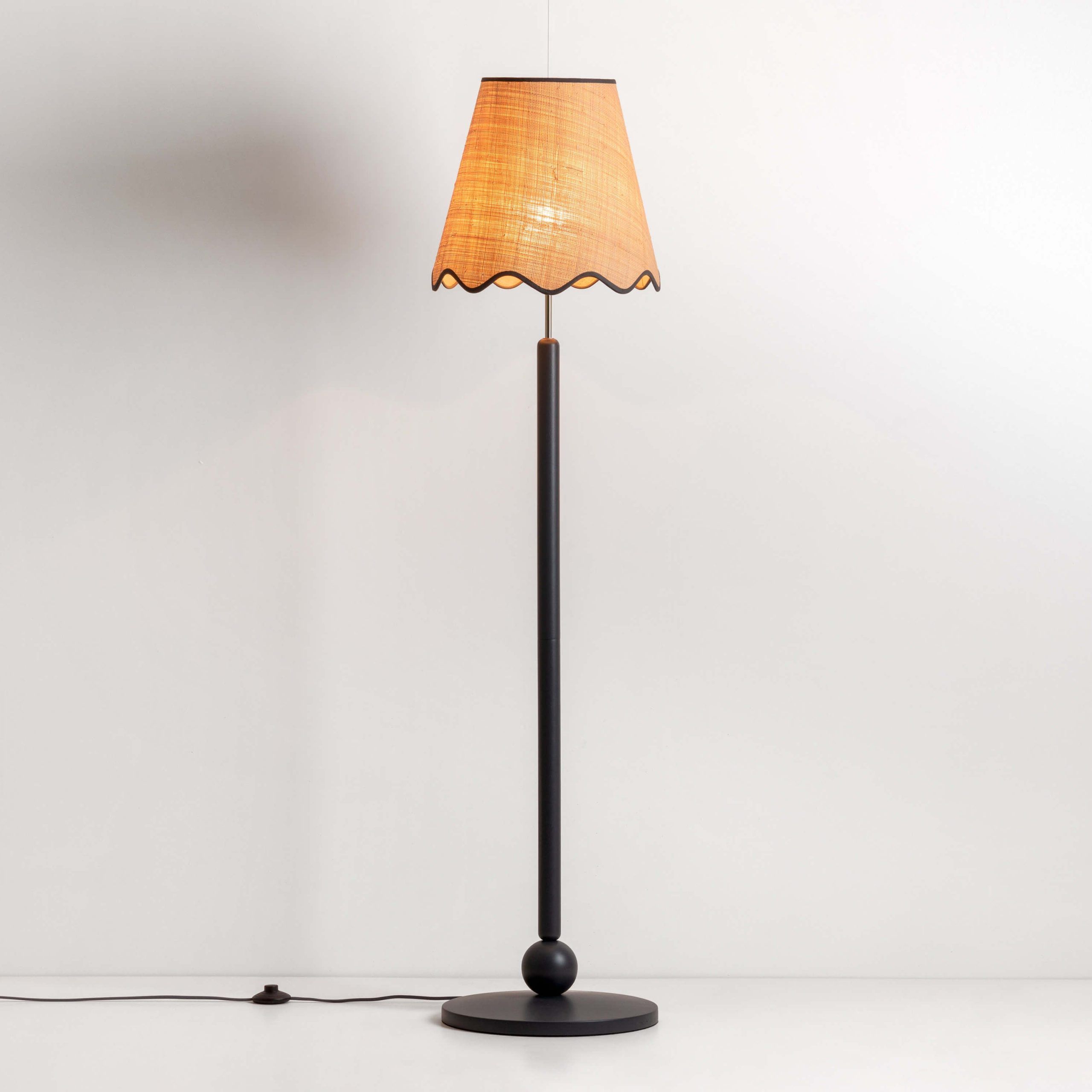 Trendy Charcoal Grey Turned Wood Floor Lamp Regarding Charcoal Grey Standing Lamps (View 13 of 15)