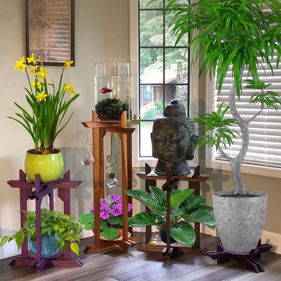 Trendy Fishbowl Plant Stands Pertaining To Plant Stand Multi Use For Fish Bowl Terrariums And Large – Etsy (View 5 of 15)