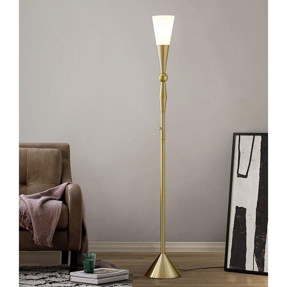Trendy Homeglam 72 Inch Dione Metal Torchiere Floor Lamp With Led Bulb, Dimmable  (antique Brass) – – Amazon Intended For 72 Inch Standing Lamps (View 2 of 15)